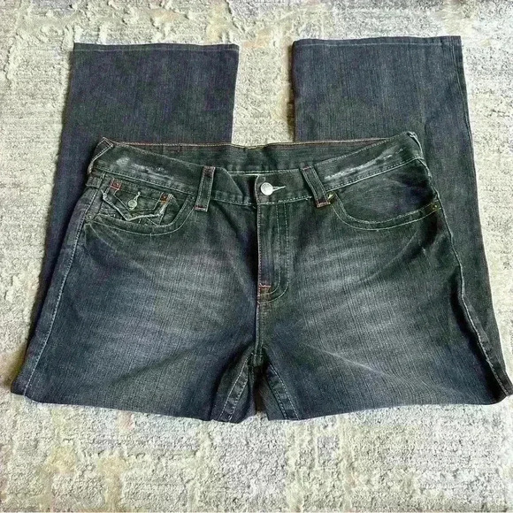 True Religion Rare‎ Embroidered Hindu God Billy Vintage Wide Leg Jeans 36x28 - Picture 5 of 12